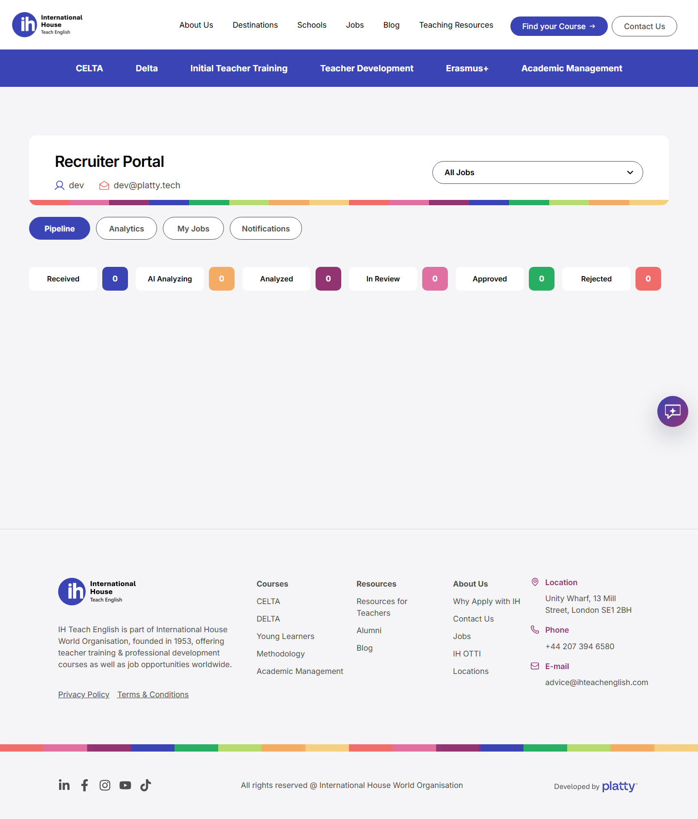Frontend Kanban inside the authenticated Recruiter Portal